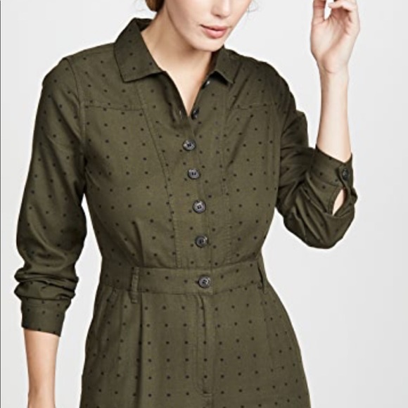 Madewell Seamed Coverall Jumpsuit in Grid Dot NWT - Picture 4 of 6